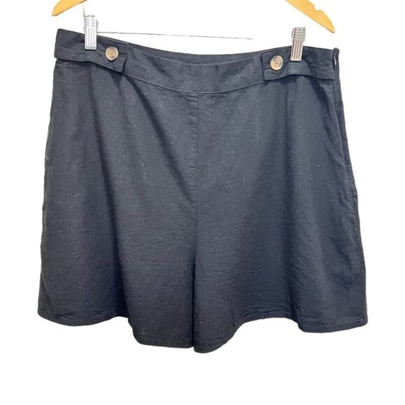 JOE Fresh Black Linen Blend Shorts Size 14 - Picture 2 of 9